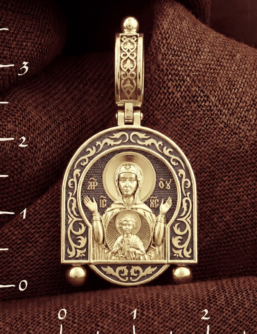 Образок из лимонного золота 585 пробы