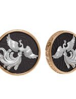 Серьги из золота 585 пробы c эбеновым деревом