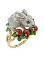 Кольцо из лимонного золота 585 пробы c эмалью