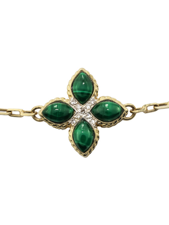 Браслет из лимонного золота c бриллиантами и малахитом