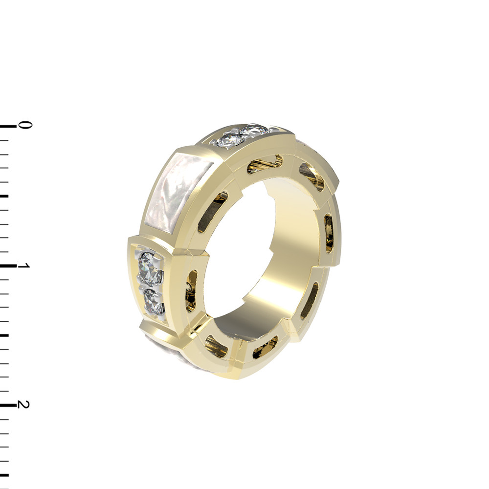 Подвеска из лимонного золота c бриллиантами и перламутром