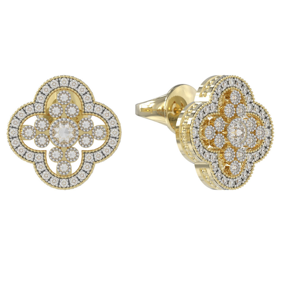 Серьги из лимонного золота c бриллиантами