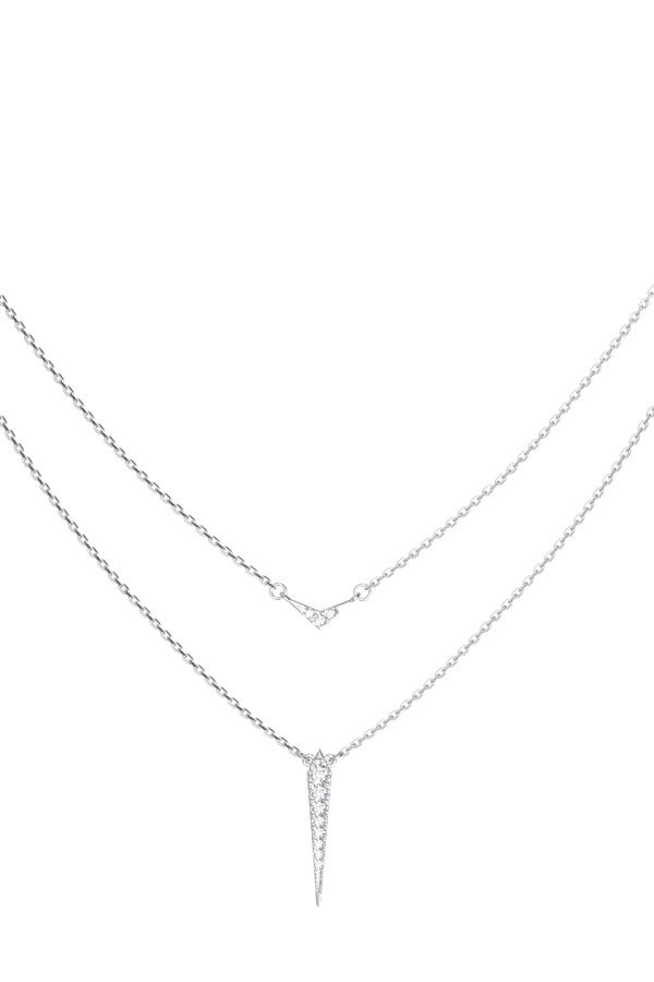 Колье из белого золота 585 пробы c бриллиантами