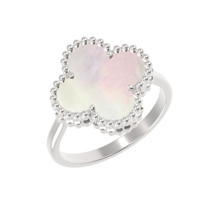 Кольцо из белого золота c перламутром