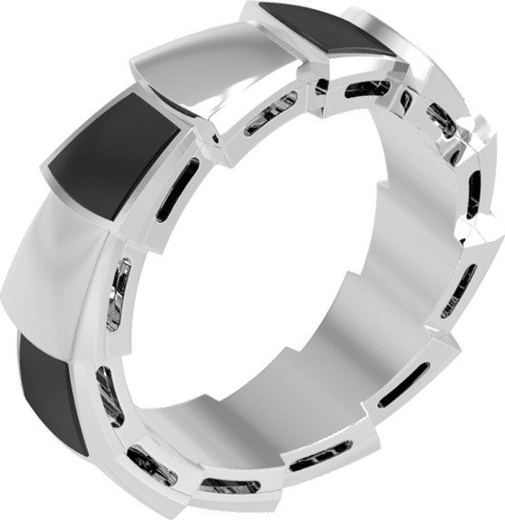 Кольцо из белого золота 585 пробы c ониксом