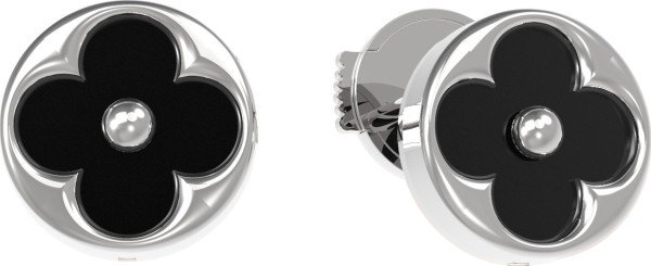 Серьги из белого золота c ониксом