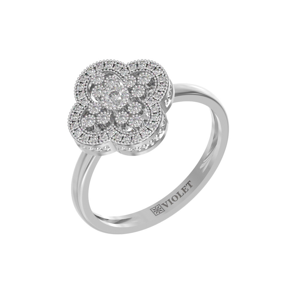 Кольцо из белого золота c бриллиантами