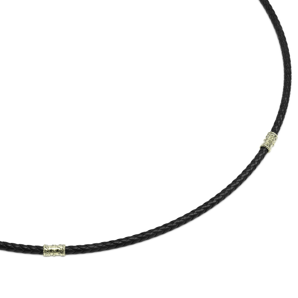 Гайтан из зелёного золота c кожаным шнурком