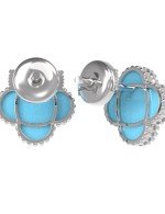Серьги из белого золота 585 пробы c бирюзой