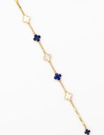 Браслет из лимонного золота 585 пробы c лазуритом и перламутром