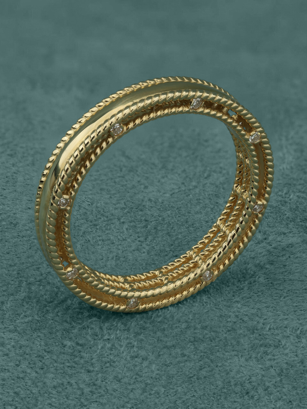 Кольцо из лимонного золота c бриллиантами