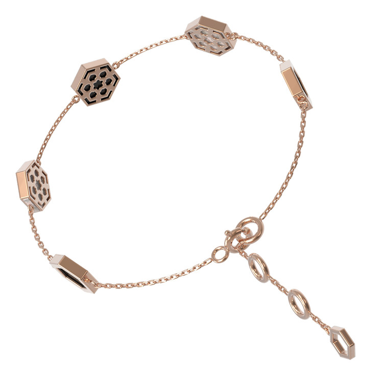 Браслет из золота c ониксом и перламутром