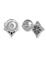Серьги из белого золота 585 пробы c ониксом