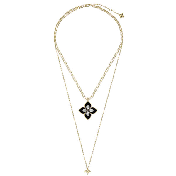 Колье из лимонного золота c бриллиантами и ониксом