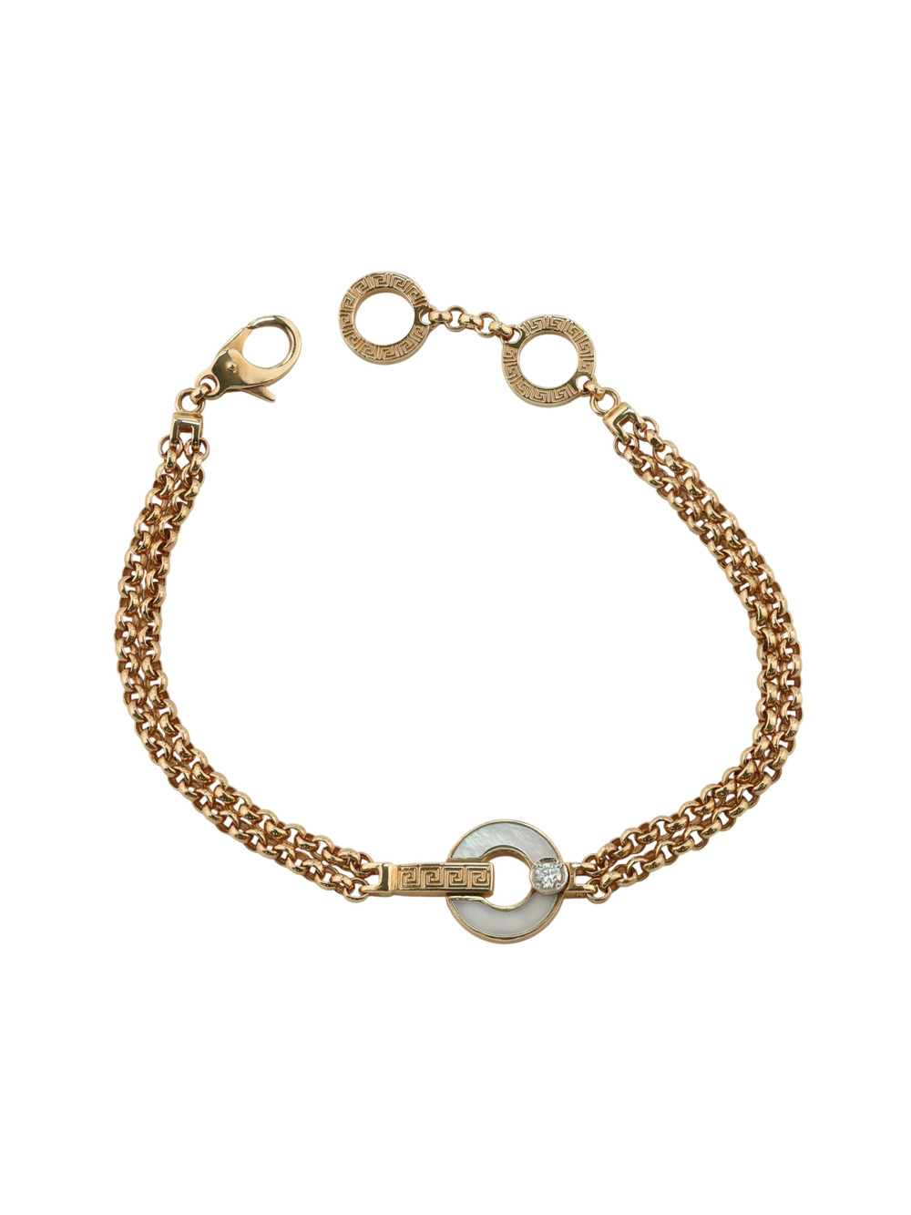 Браслет из золота c бриллиантами и перламутром