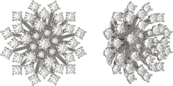 Серьги из белого золота c бриллиантами