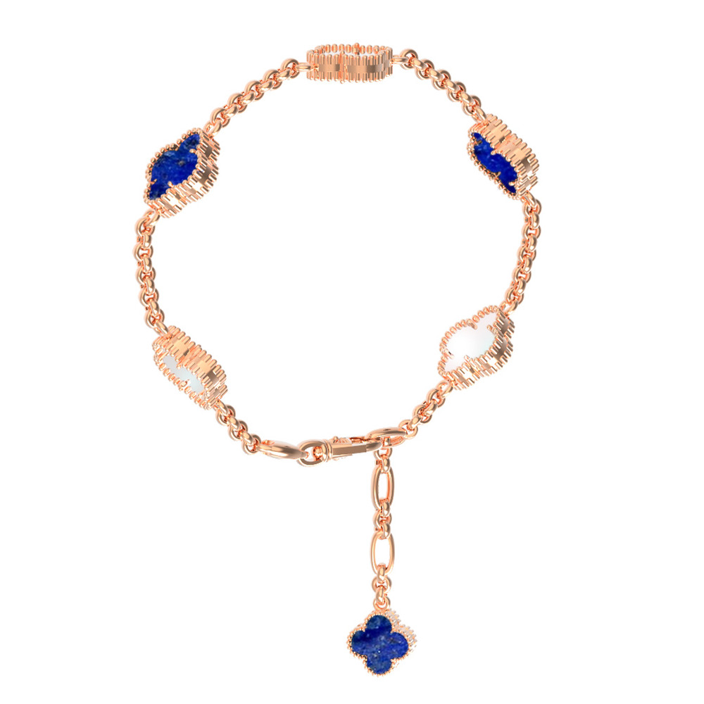 Браслет из золота c лазуритом и перламутром