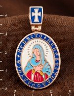 Образок из золота 585 пробы c эмалью