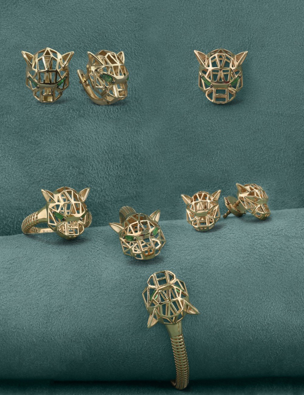 Серьги из золота 585 пробы c изумрудом