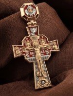 Крест из золота 585 пробы c эмалью