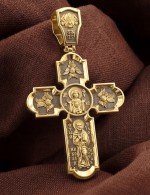 Крест из лимонного золота 585 пробы