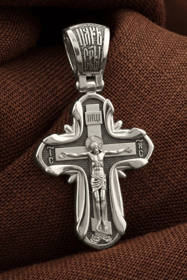 Крест из белого золота 585 пробы