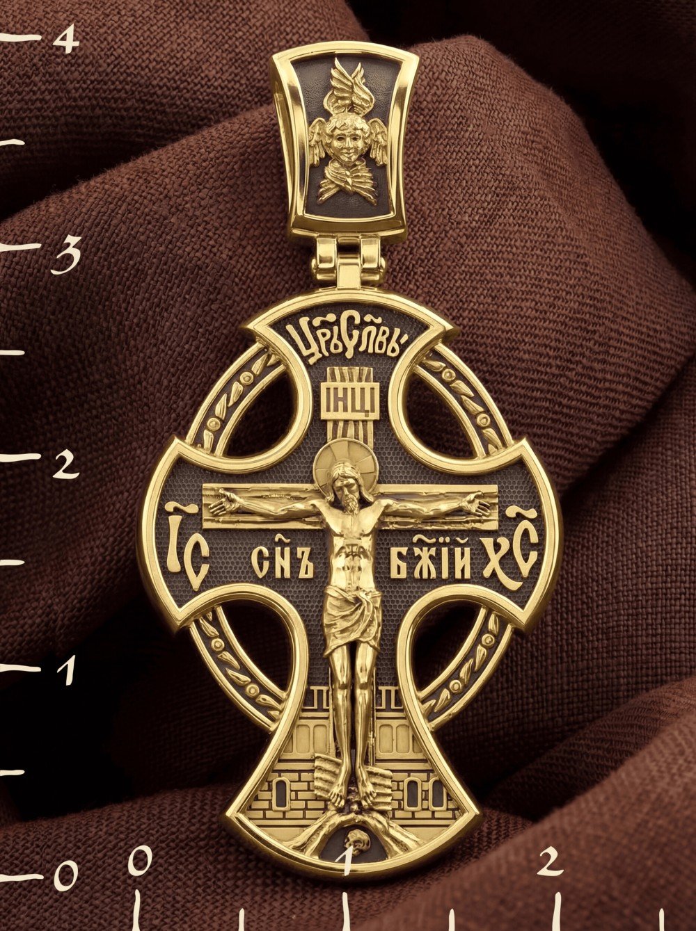 Крест из лимонного золота