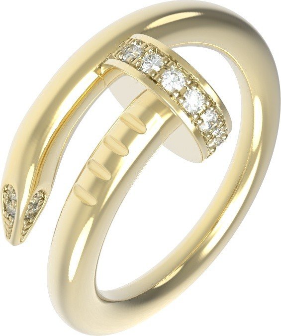 Кольцо из лимонного золота c бриллиантами