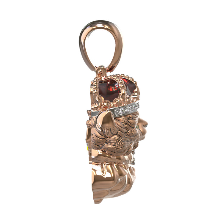 Подвеска из золота c эмалью, бриллиантами и рубином