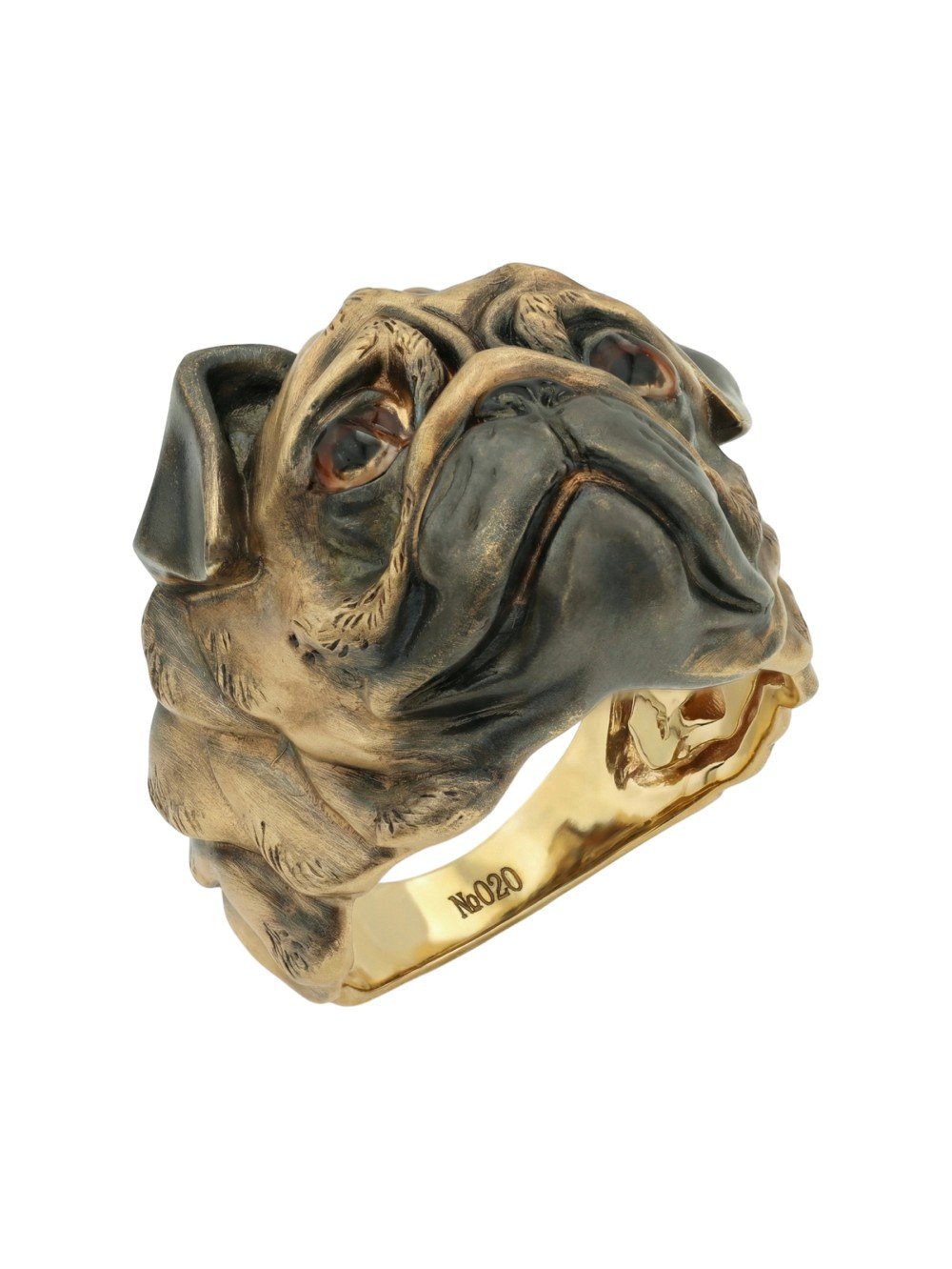 Кольцо из лимонного золота c эмалью