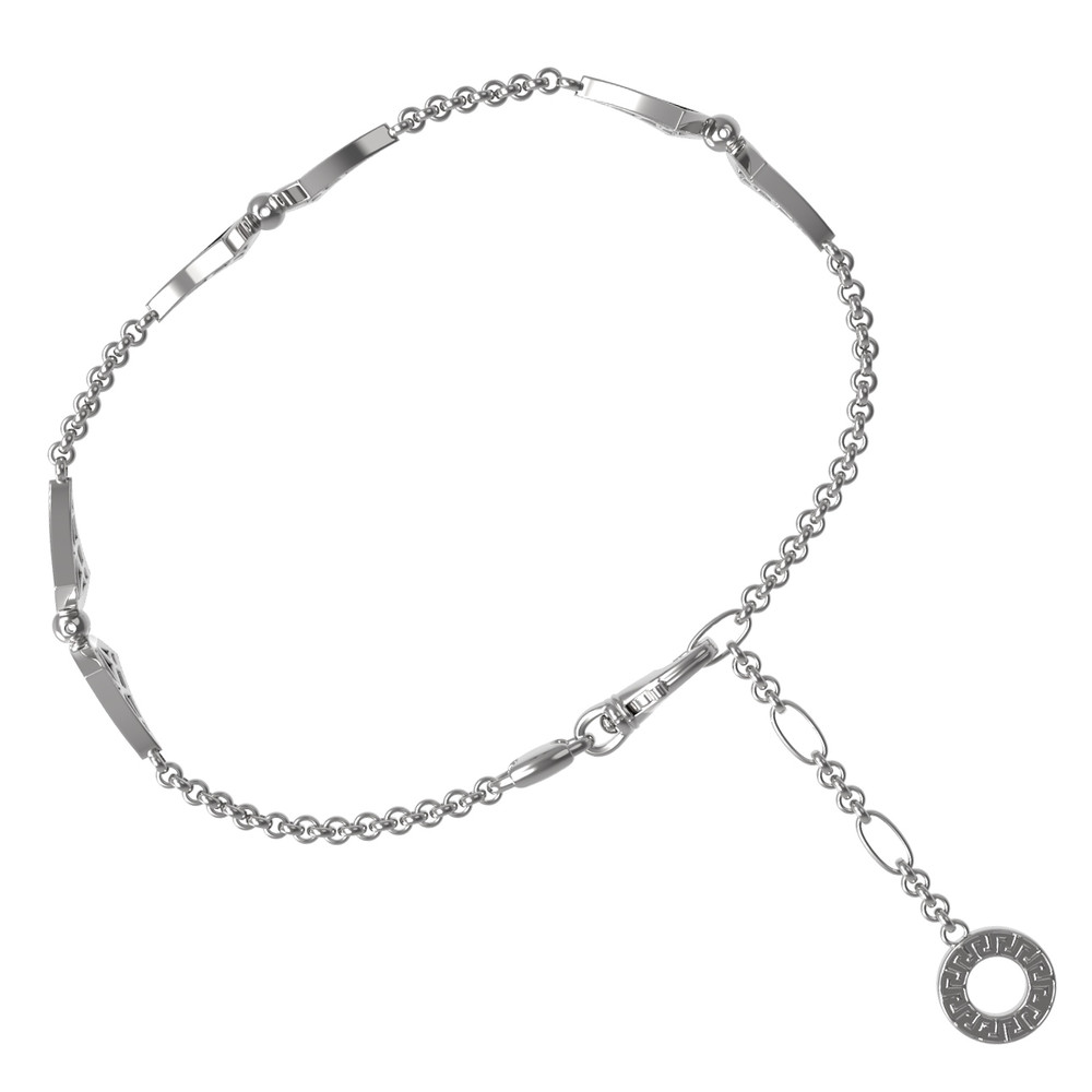 Браслет из белого золота c ониксом и перламутром