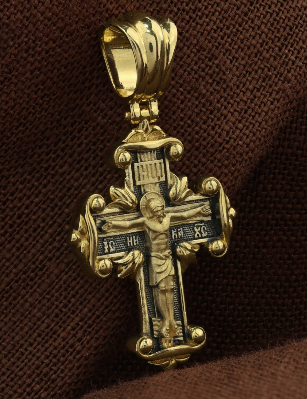 Крест из лимонного золота 585 пробы