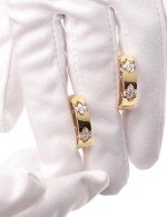 Серьги из лимонного золота 585 пробы c бриллиантами