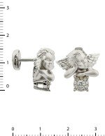 Серьги из белого золота 585 пробы c бриллиантами