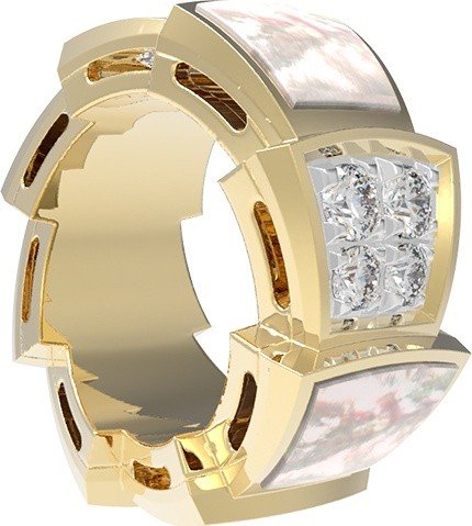 Подвеска из лимонного золота c бриллиантами и перламутром