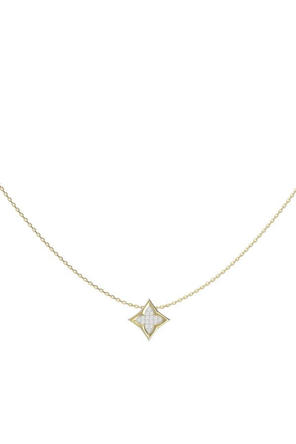 Колье из лимонного золота 585 пробы c бриллиантами