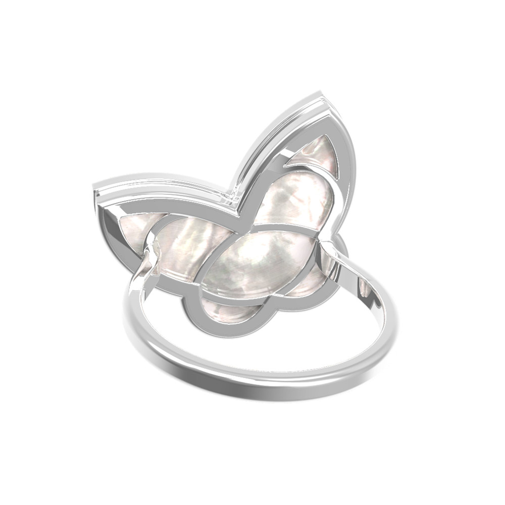 Кольцо из белого золота c перламутром