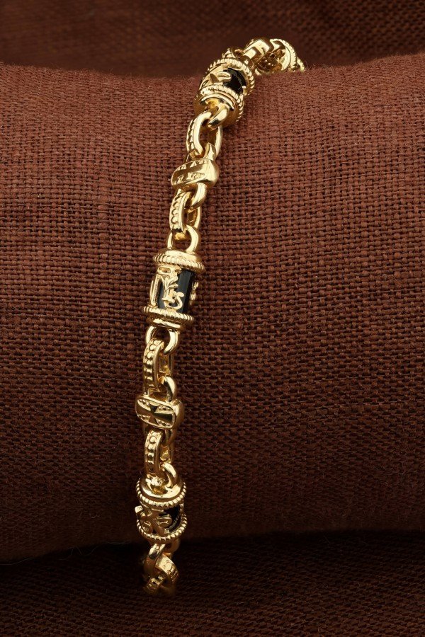 Браслет из лимонного золота c ониксом