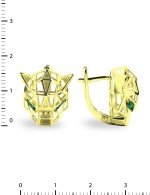 Серьги из лимонного золота 585 пробы c изумрудом