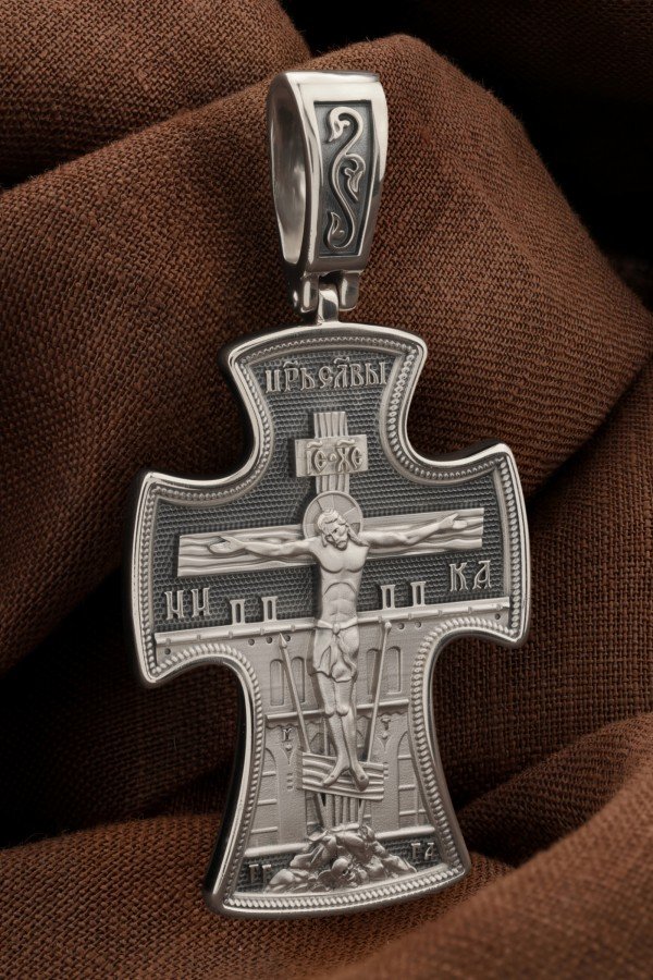 Крест из белого золота 585 пробы
