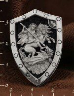 Образок из белого золота 585 пробы c эбеновым деревом