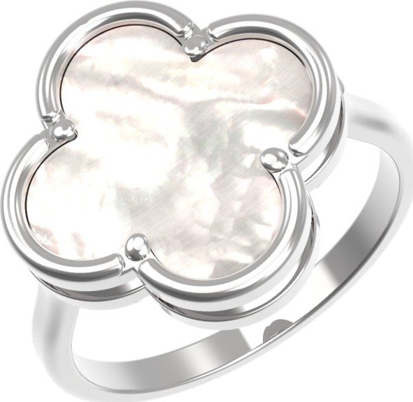 Кольцо из белого золота c перламутром