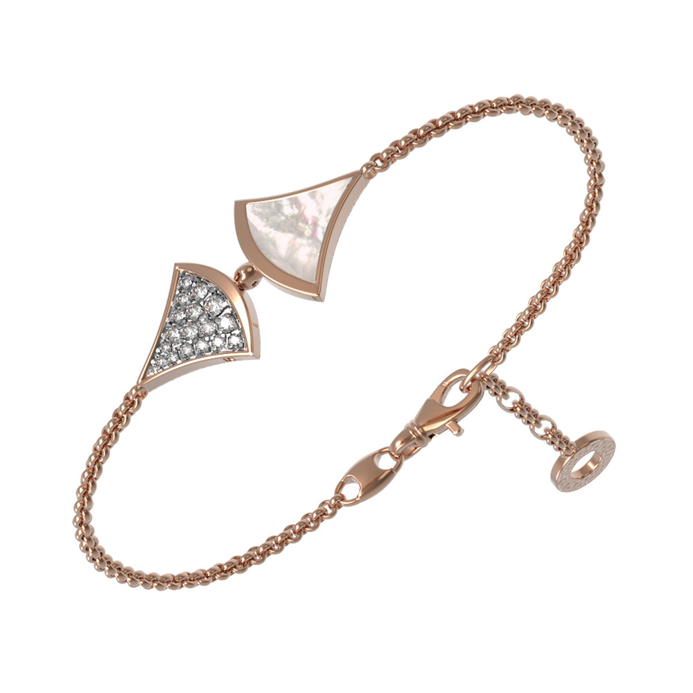 Браслет из золота c бриллиантами и перламутром