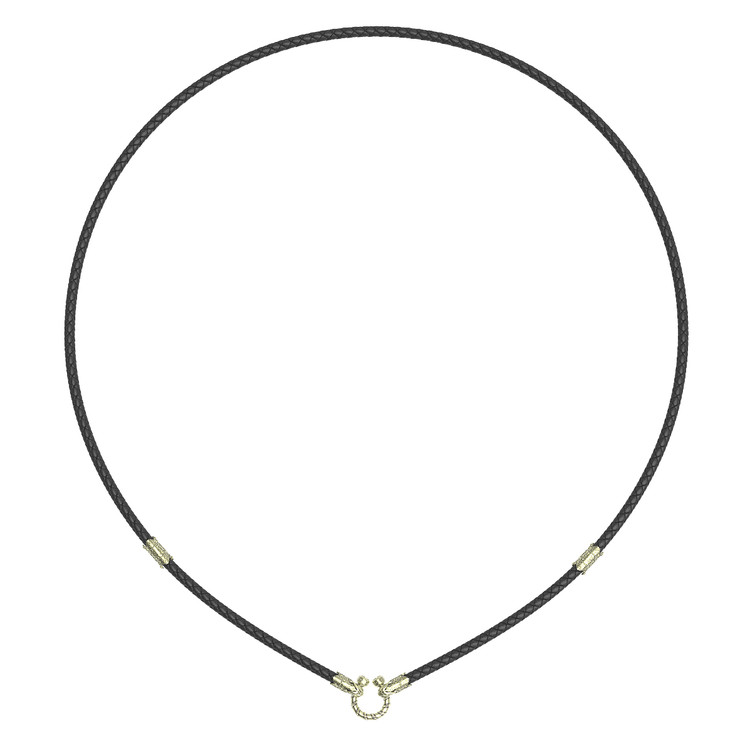 Гайтан из зелёного золота c кожаным шнурком