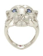 Кольцо из белого золота c сапфиром и рубином