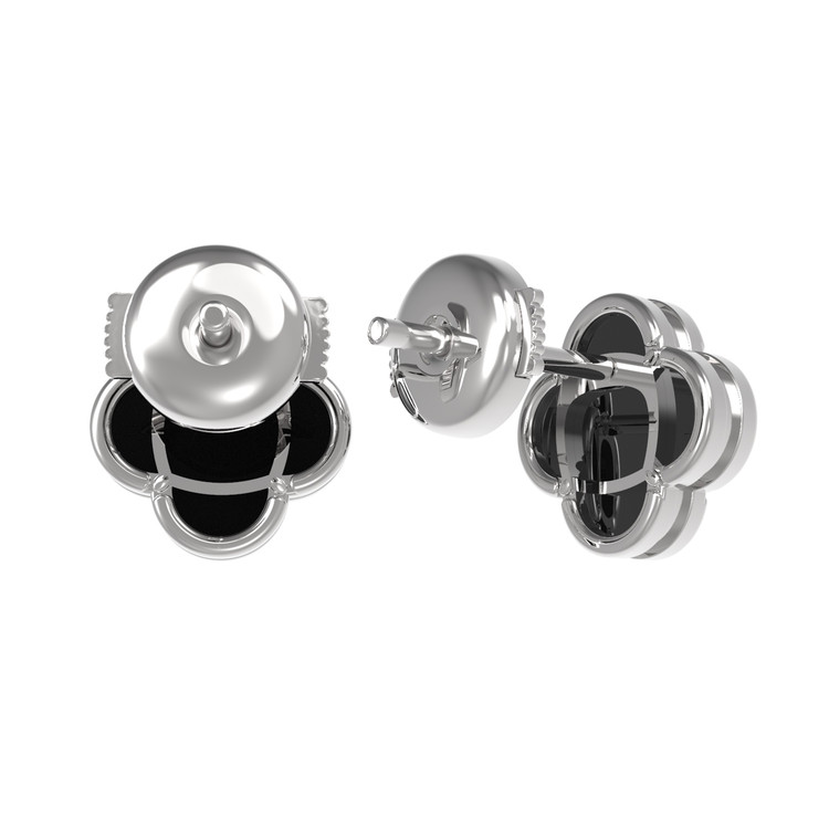 Серьги из белого золота c ониксом