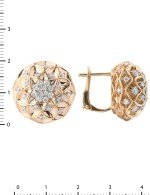 Серьги из золота 585 пробы c бриллиантами