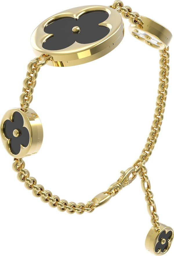 Браслет из лимонного золота c ониксом и перламутром