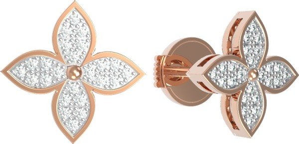 Серьги из золота 585 пробы c бриллиантами
