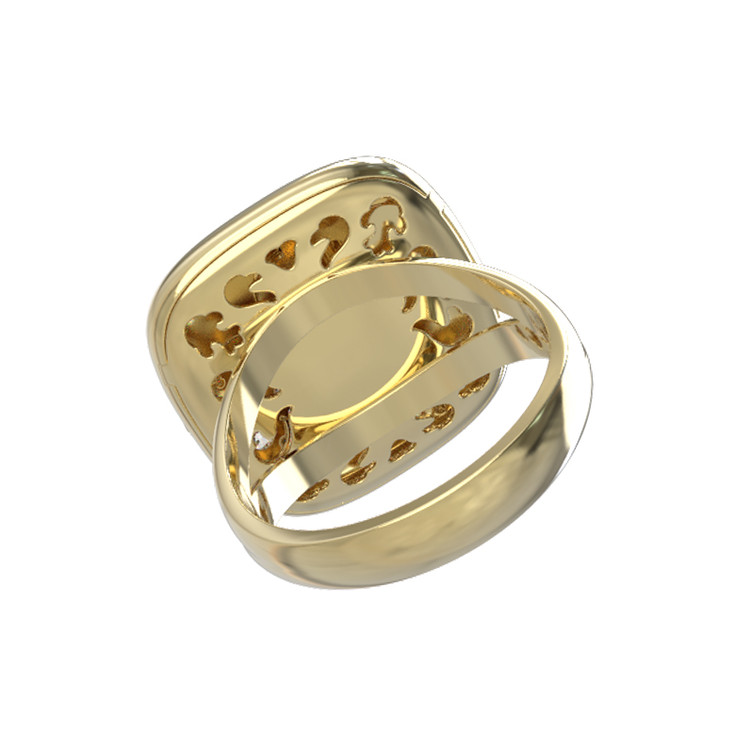 Кольцо из лимонного золота c бриллиантами и малахитом